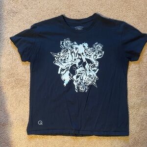 Women’s Short Sleeve Tee with Floral Horse Graphic - Navy